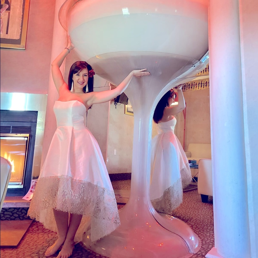 Wedding dress - sexy, elegant, high low, strapless